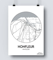 Affiche Carte Honfleur