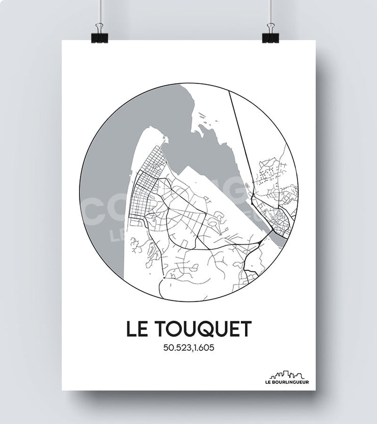 Affiche Carte  Le Touquet