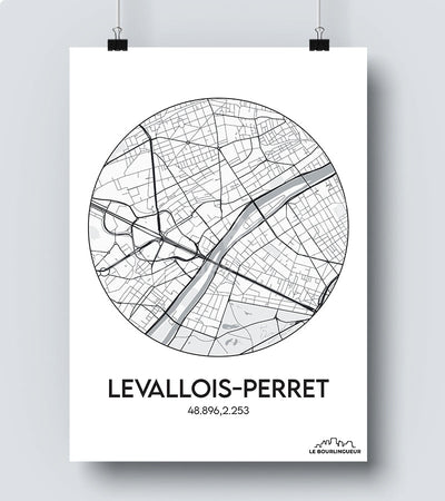 Affiche Carte Levallois