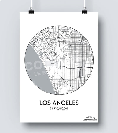 Affiche Carte Los Angeles