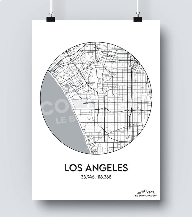 Affiche Carte Los Angeles