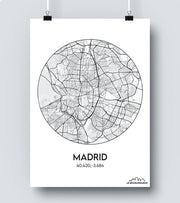 Affiche Carte Madrid