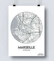 Affiche Carte Marseille