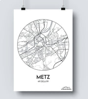 Affiche Carte Metz