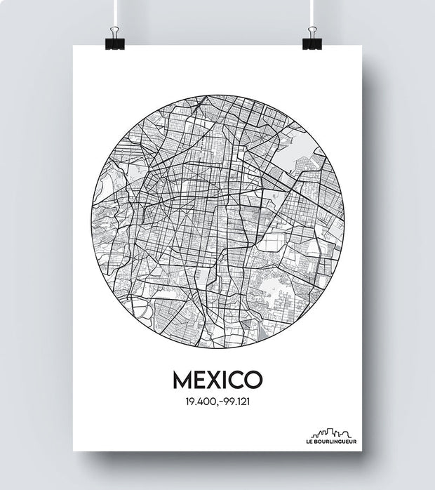 Affiche Carte Mexico