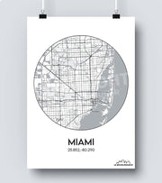 Affiche Carte Miami