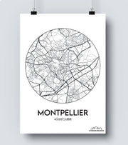 Affiche Carte Montpellier
