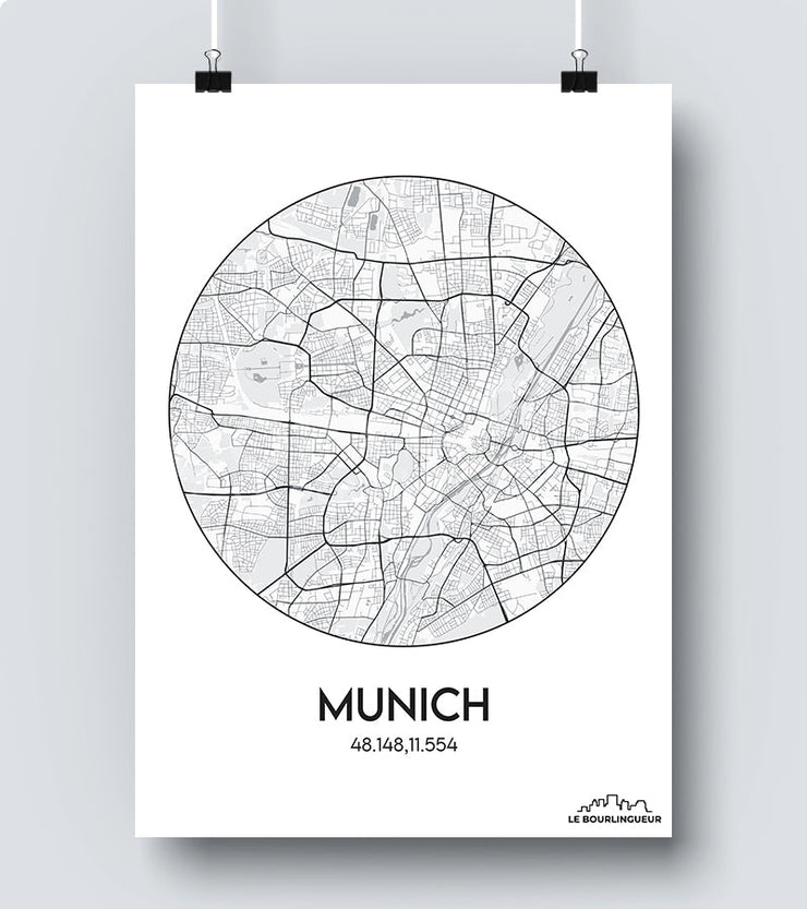 Affiche Carte Munich
