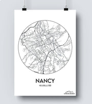 Affiche Carte Nancy