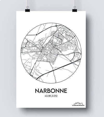 Affiche Carte Narbonne