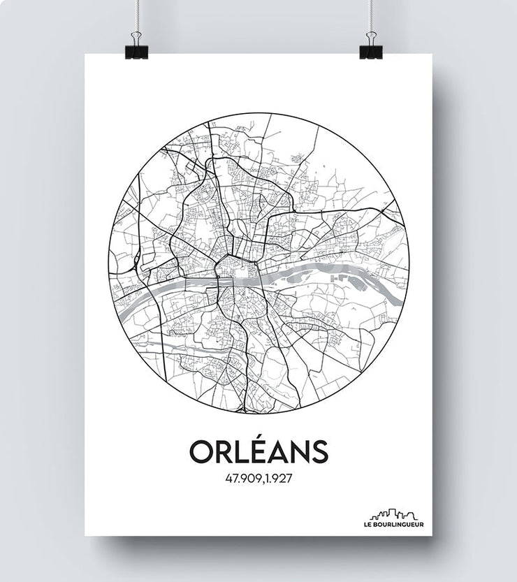 Affiche Carte orléans