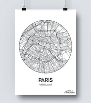 Affiche Carte Paris