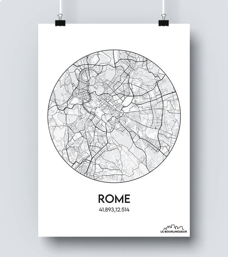 Affiche Carte Rome