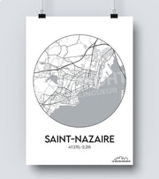 Affiche Carte Saint Nazaire