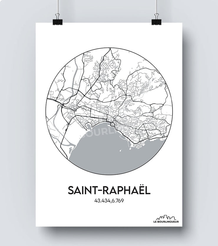 Affiche Carte Saint Raphael