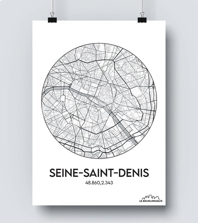 Affiche Carte Seine Saint Denis