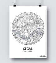 Affiche Carte Séoul