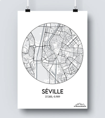 Affiche Carte Séville