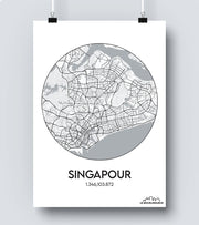Affiche Carte Singapour