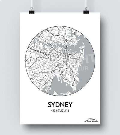 Affiche Carte Sydney