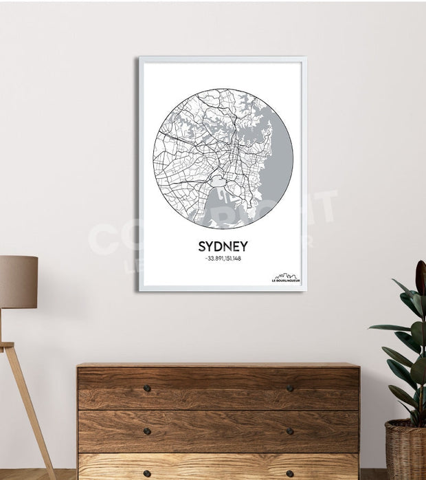 Affiche Plan Sydney