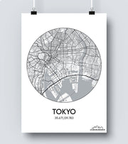 Affiche Carte Tokyo