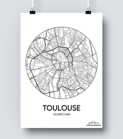 Affiche Carte Toulouse