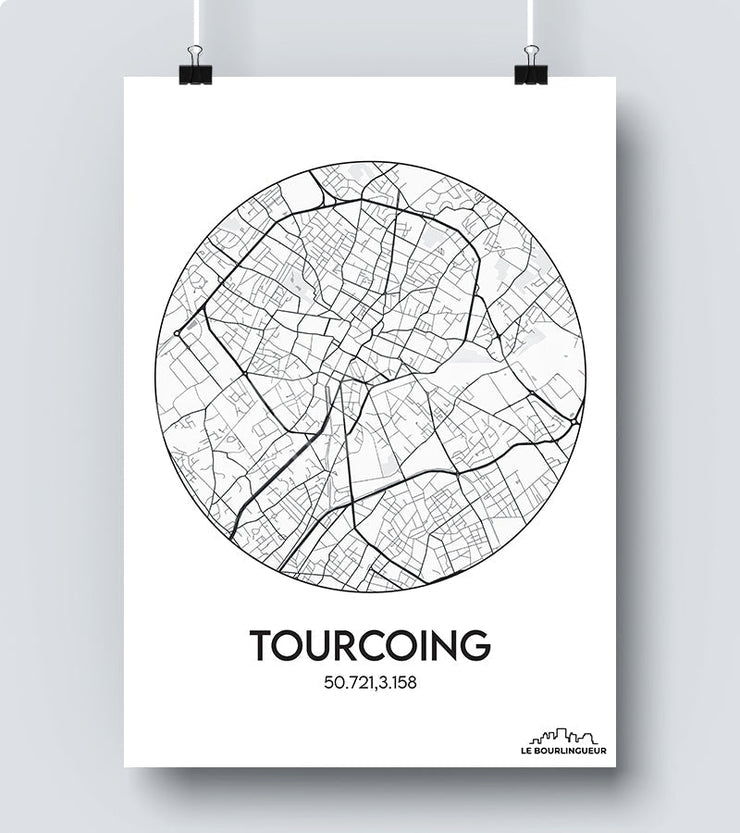 Affiche Carte Tourcoing