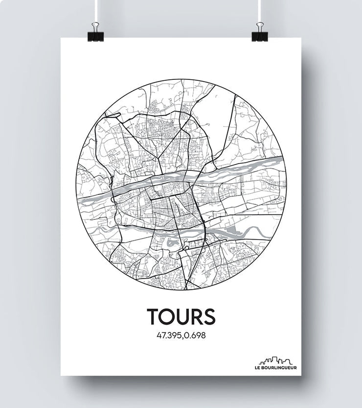 Affiche Carte Tours