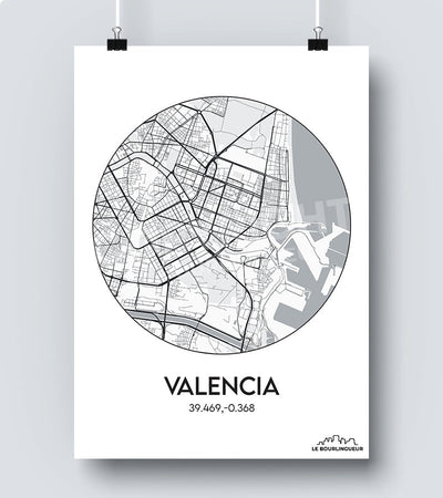 Affiche Carte Valencia