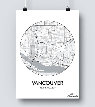 Affiche Carte Vancouver