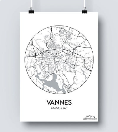Affiche Carte Vannes