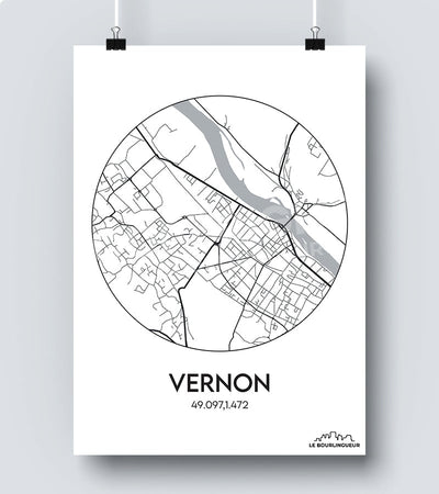 Affiche Carte Vernon