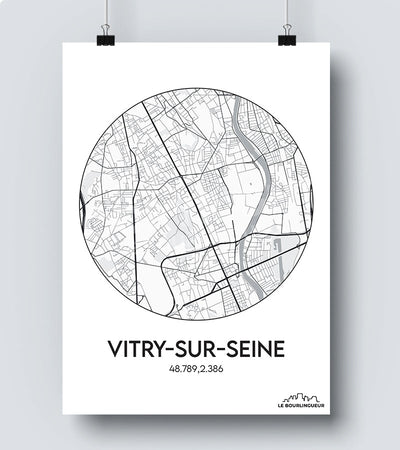 Affiche Carte Vitry sur Seine