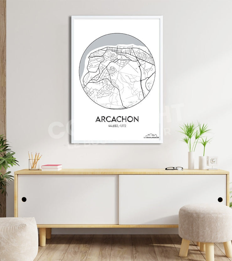 Affiche Plan Arcachon