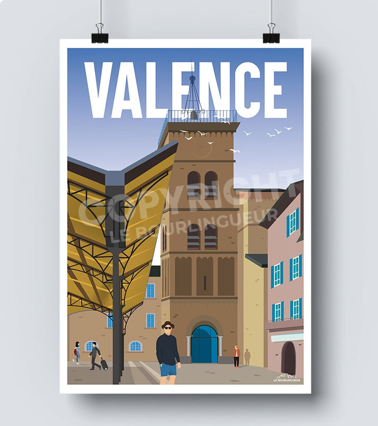 Affiche Valence place du marché