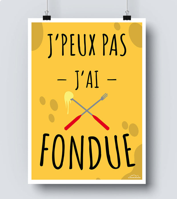 Poster Je peux pas j'ai fondue vintage