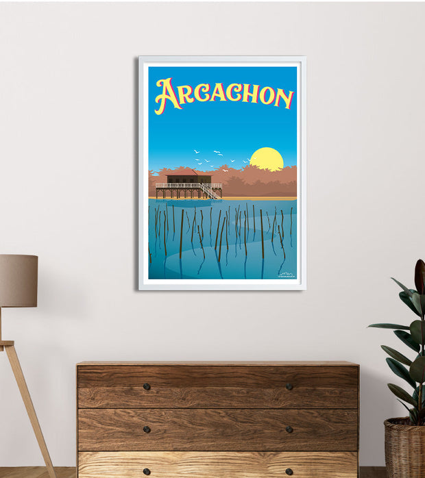 Poster bassin d'arcachon vintage