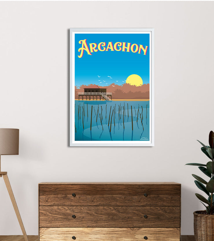Poster bassin d'arcachon vintage