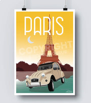 Affiche Paris vintage le deuche