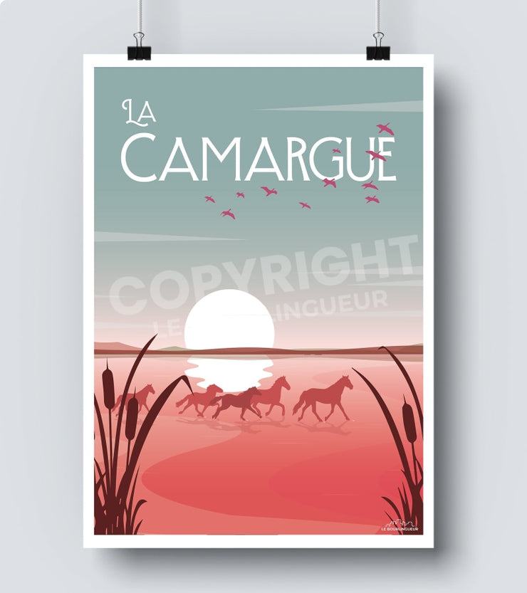 Affiche paysage de camargue nature