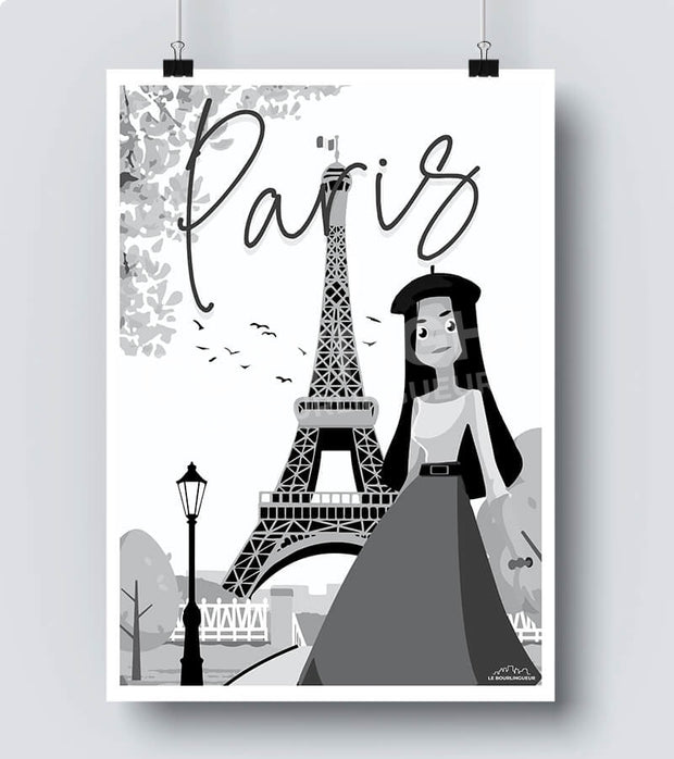 Affiche Paris noir et blanc