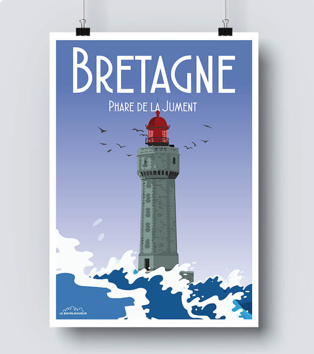 Affiche Bretagne Phare de la Jument