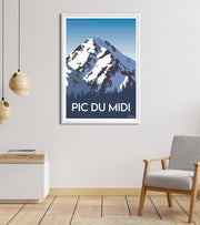 poster vintage montagne Pyrenees pic du midi 