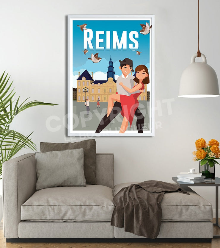 Affiche poster vintage reims 