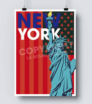 Poster vintage statue NY