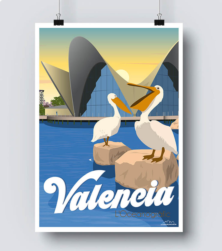 Affiche pelican zoo valencia