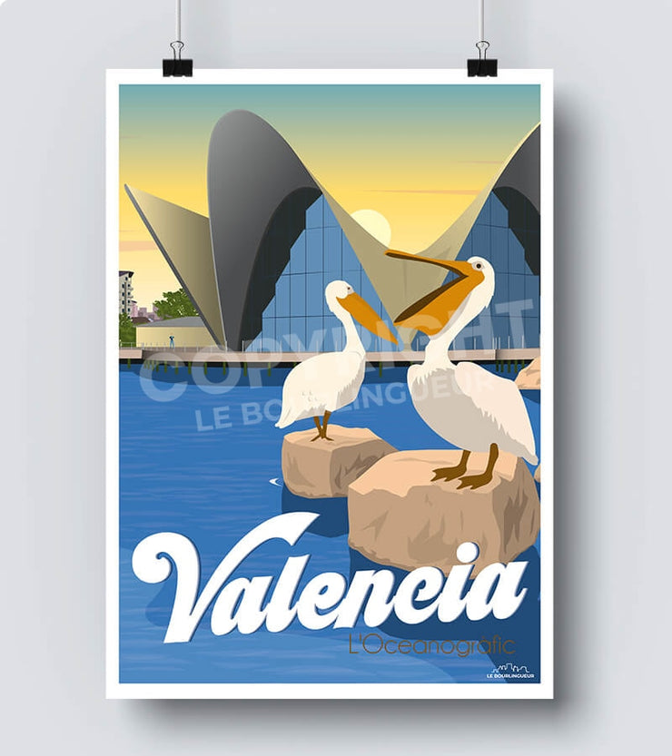 Affiche pelican zoo valencia