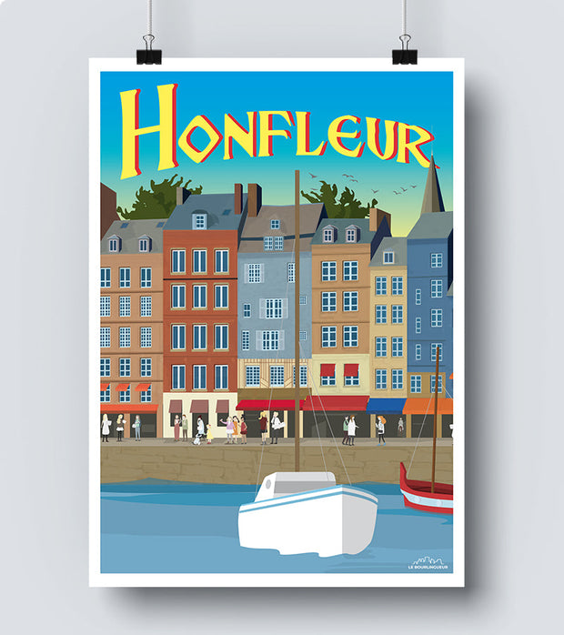 Affiche print de Honfleur ville