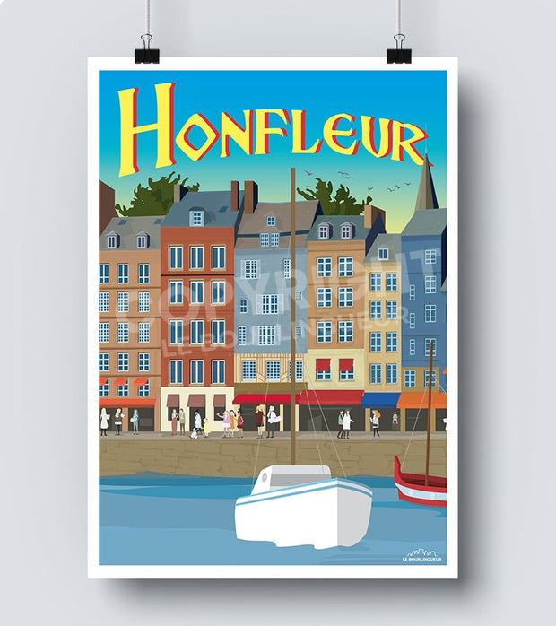 Affiche print de Honfleur ville